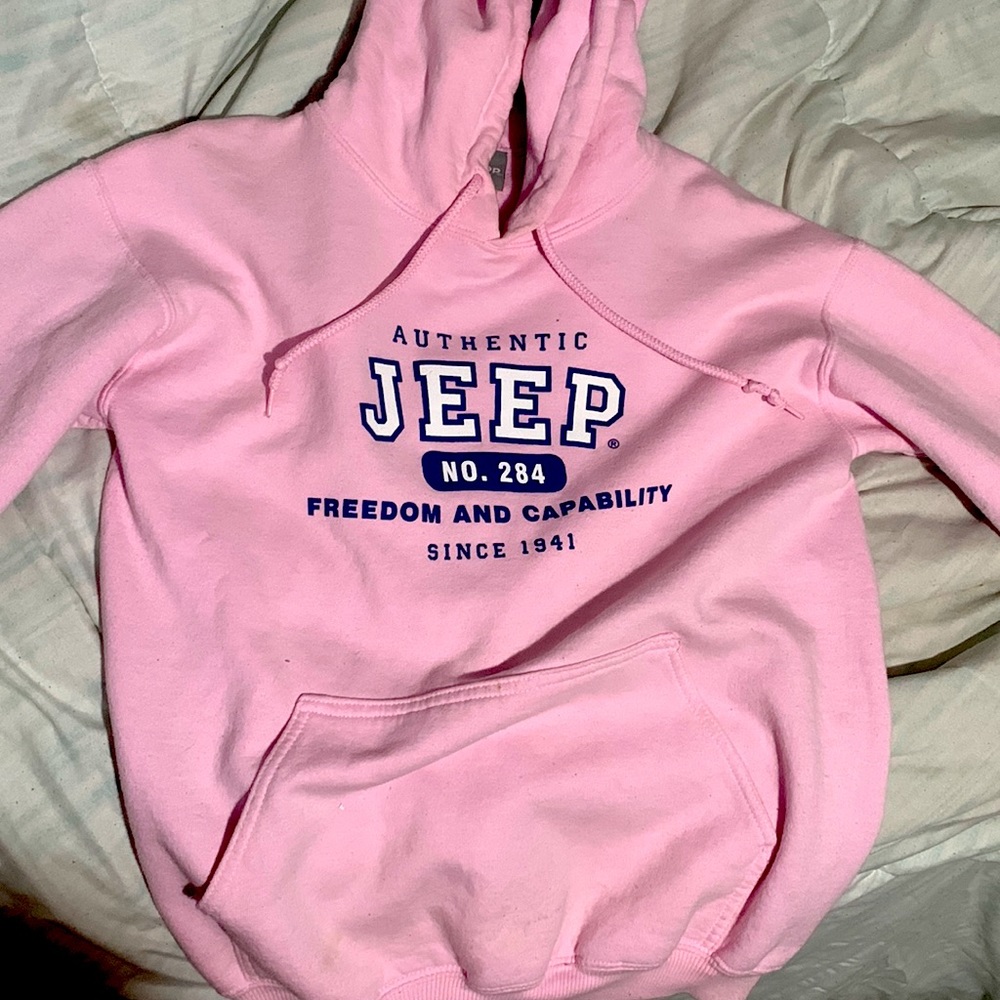 Authentic pink Jeep hoodie.